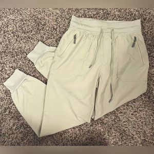 Nylon Joggers with Zipper Pockets and Drawstring